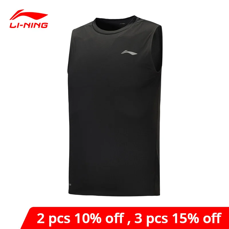Li-Ning мужская тренировочная воздушная майка тонкая футболка без рукавов на день