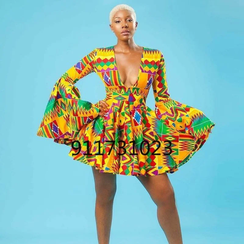 Африканские платья с принтом Женская традиционная африканская одежда Дашики
