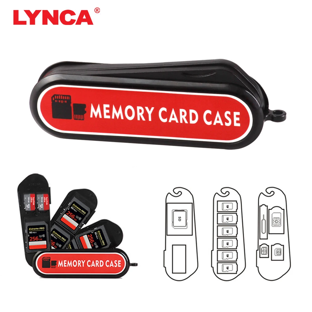Lensgo портативный мини органайзер для карт памяти чехол SD TF Sim держатель переноски|