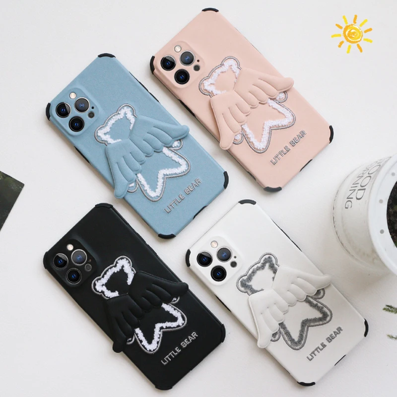 

Original Luxury Angel Wings Case For IPhone 12 11 Mini Pro XR X XS Max 7 8 Plus SE 2020 Mobile Phone Holder Cover