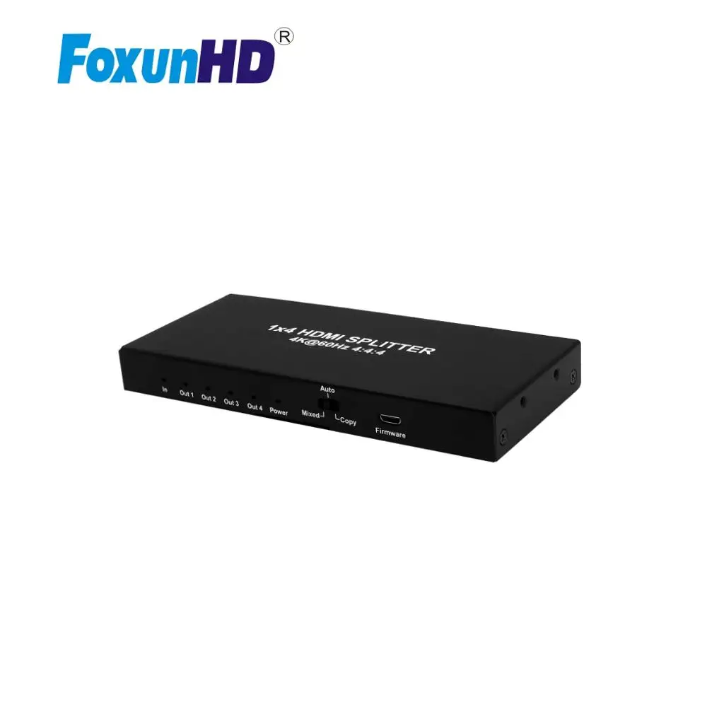 1 в 4 выхода HDMI сплиттер Foxun с EDID/HDCP2.2 SP06S 4k @ 60 Гц HDR 1X4 | Электроника