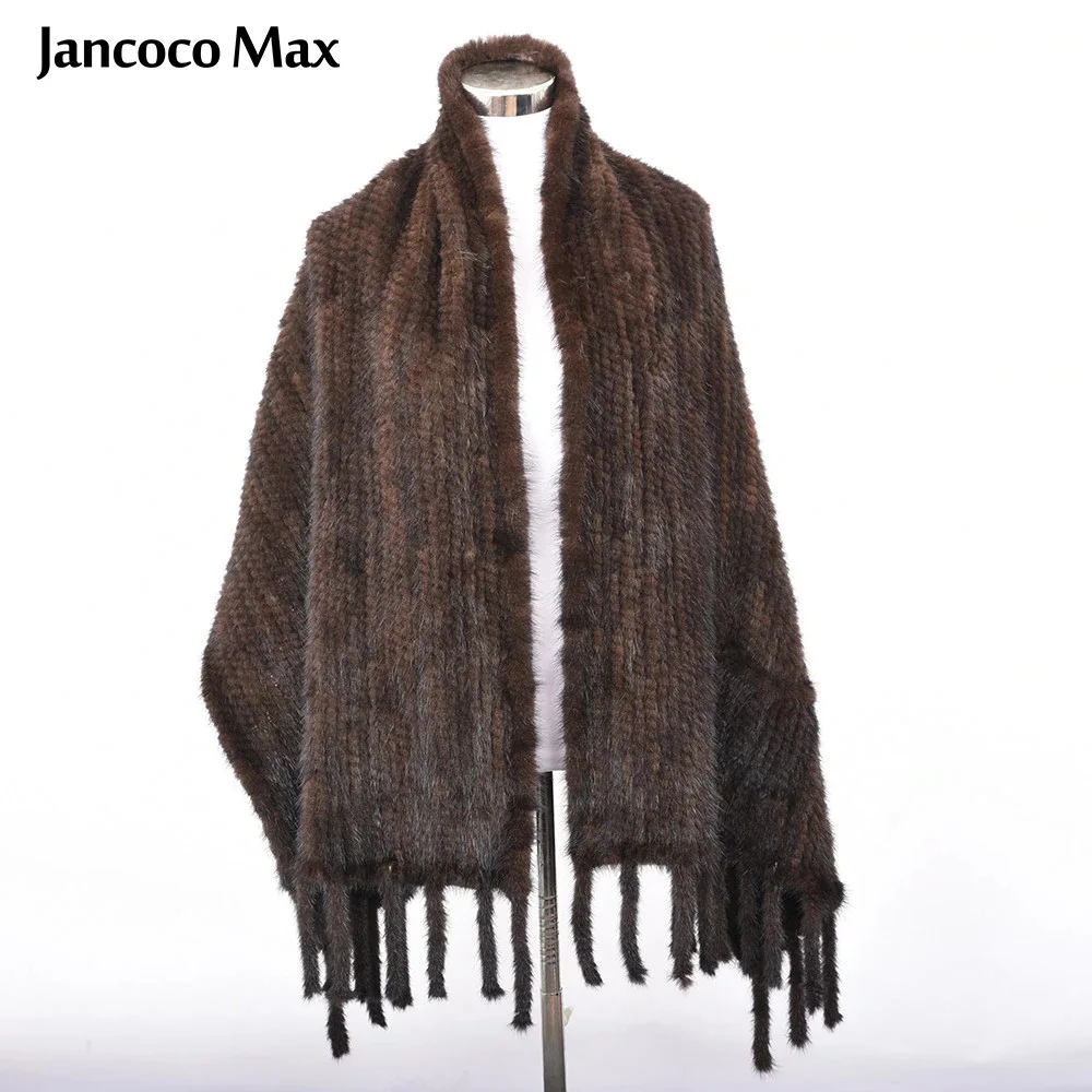 Женская шаль из натурального меха норки широкий шарф Пашмина высокое качество