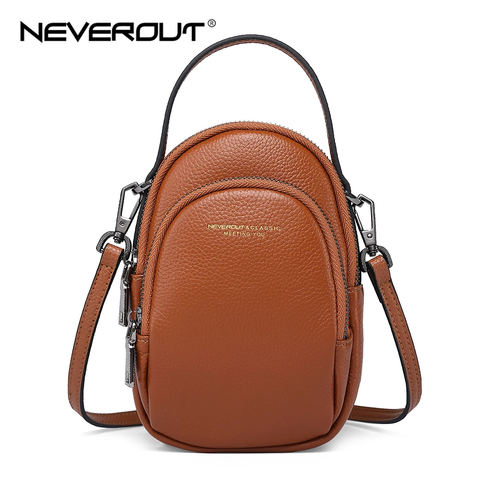 Сумка через плечо NEVEROUT женская мини сумка из натуральной кожи на молнии 2019|Сумки
