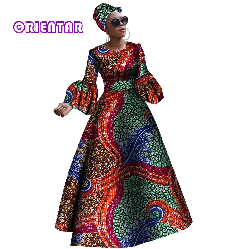 Autumn African Dresses for Women African Dashiki Riche Dress Women Africa Long Sleeves Party Dress Gown Plus Size WY2868
