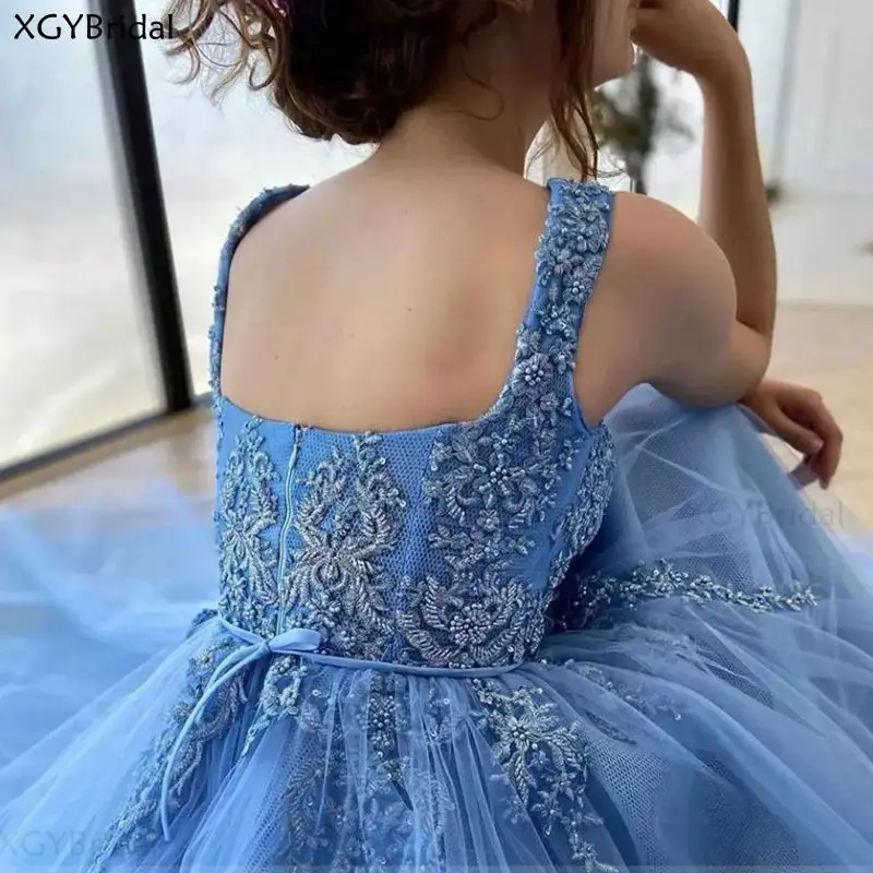 

New Sweetheart Straps Wedding Dresses 2021 Beads Sashes Applique Lace Bridal Gowns A Line Vestido De Noiva Vestidos de Novia