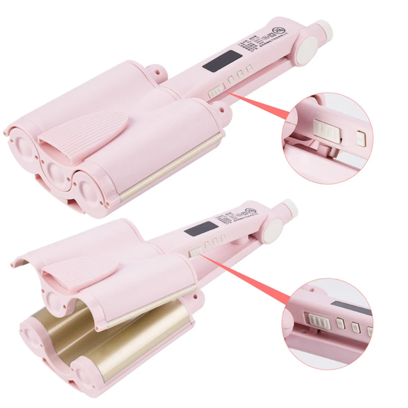 Щипцы для завивки волос бигуди с турмалиновым покрытием и ЖК дисплеем 3 валика