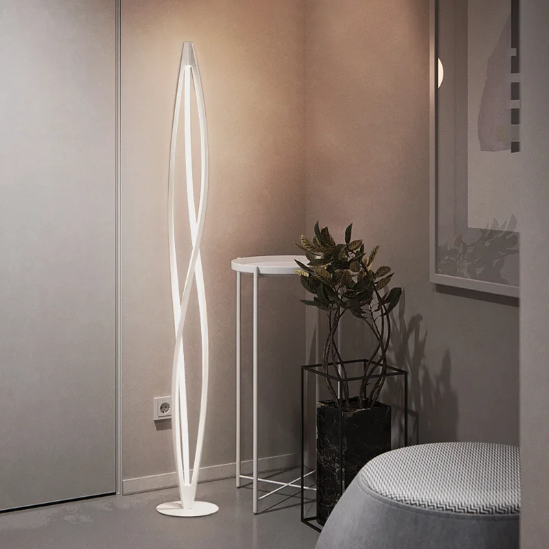 値段 北欧イタリアデザイナーイン赤リビングルームのフロアランプ近代スパイラルフロアランプ木製フロアランプランプ Assoalho