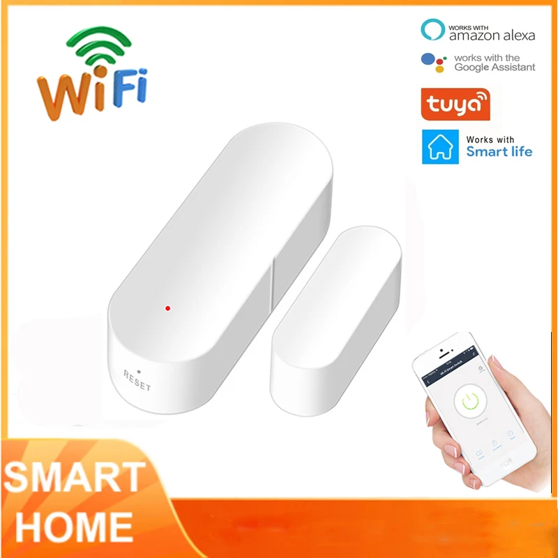 

Tuya WiFi Door Sensor Smart Home Door Window Open/Closed Detectors Security Alarm System Compatible With Alexa Google Home