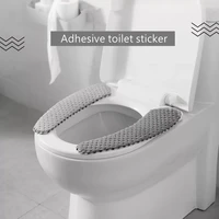 winter 1 pair portable reusable toilet seat cover seat warm plush filling toilet cover universal health sticky toilet cushion