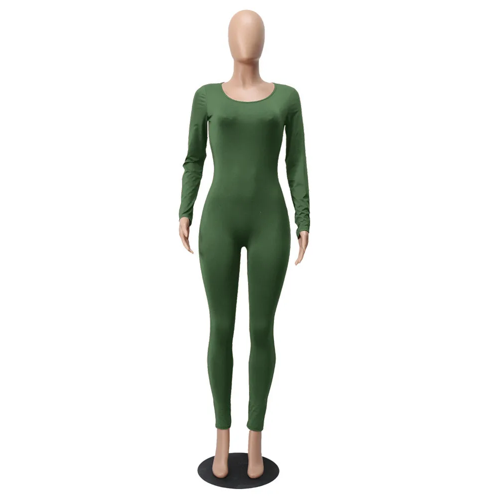 

Sexy Long Sleeve Bodycon One Piece Jumpsuit Women Skinny Slim Fitness Casual Rompers Womens Jumpsuit Sportwear Monos De Fiesta
