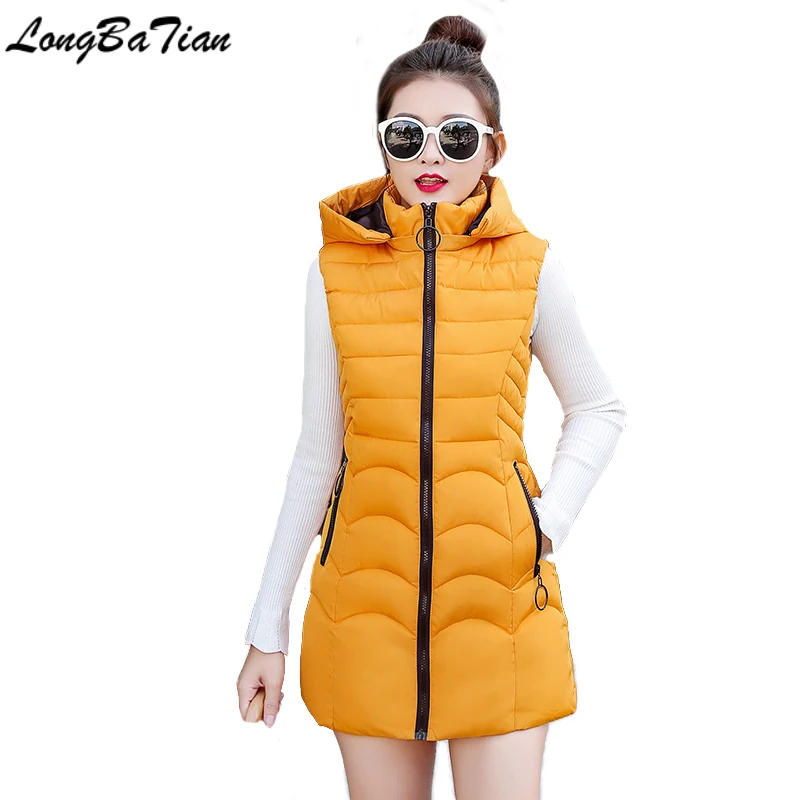 

Hooded Warm Waistcoat Woman Winter Slim Fashion Women's Vest Autumn Thick Parka Oversize M-4XL Sleeveless Jackets