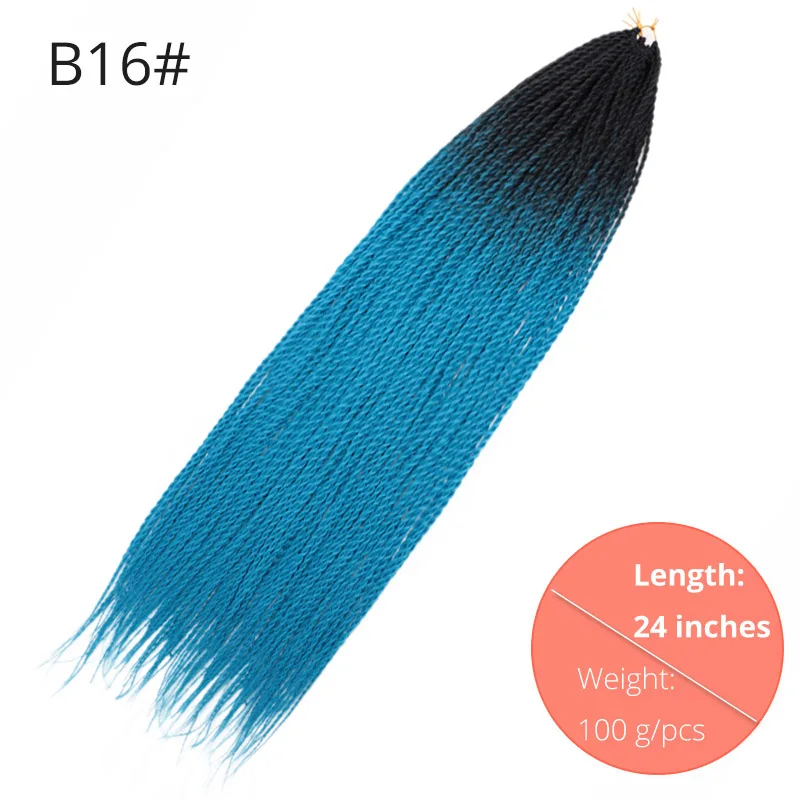 B16 AISI BEAUTY Ombre Senegalese завивка, плетение волос 14 18 24 дюймов Синтетические косички для наращивания крючком наращивание волос Черный Коричневый Женский - Цвет: B16