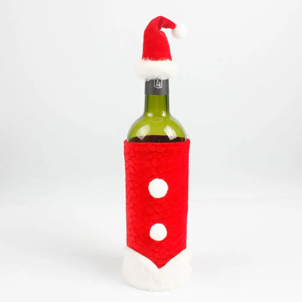 Рождественский Декор с шляпой костюм для красного вина сумка винной бутылки
