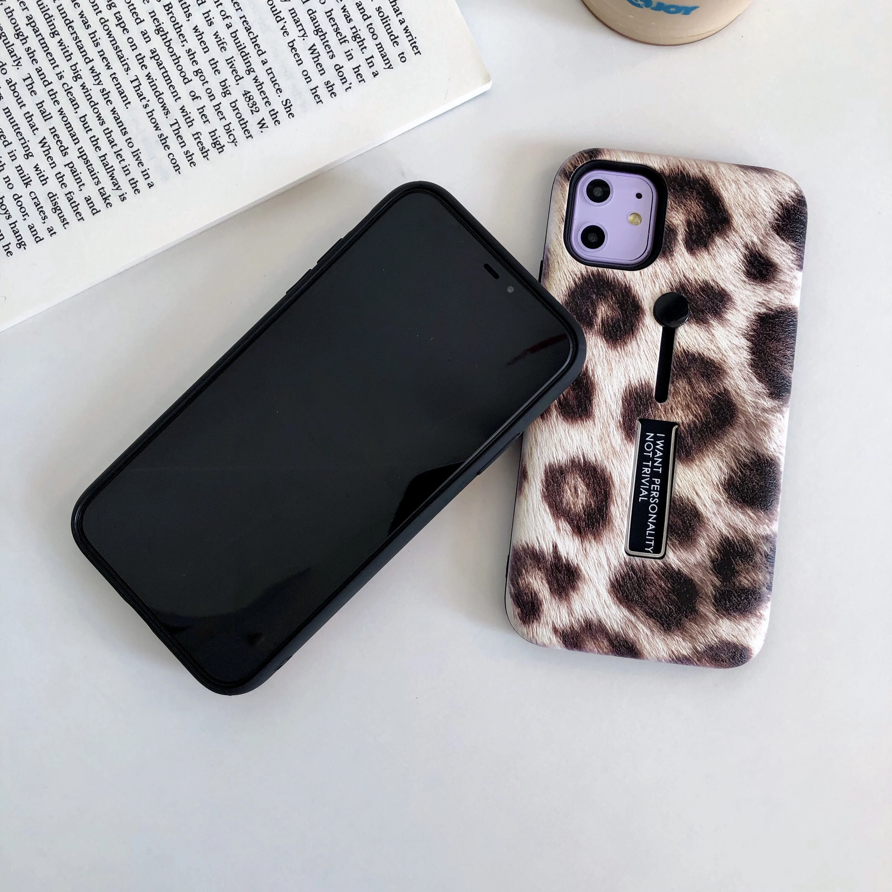 Рельефный модный леопардовый чехол 2 в 1 с подставкой для iPhone 11 Pro XS Max X XR 6S 7 8 Plus