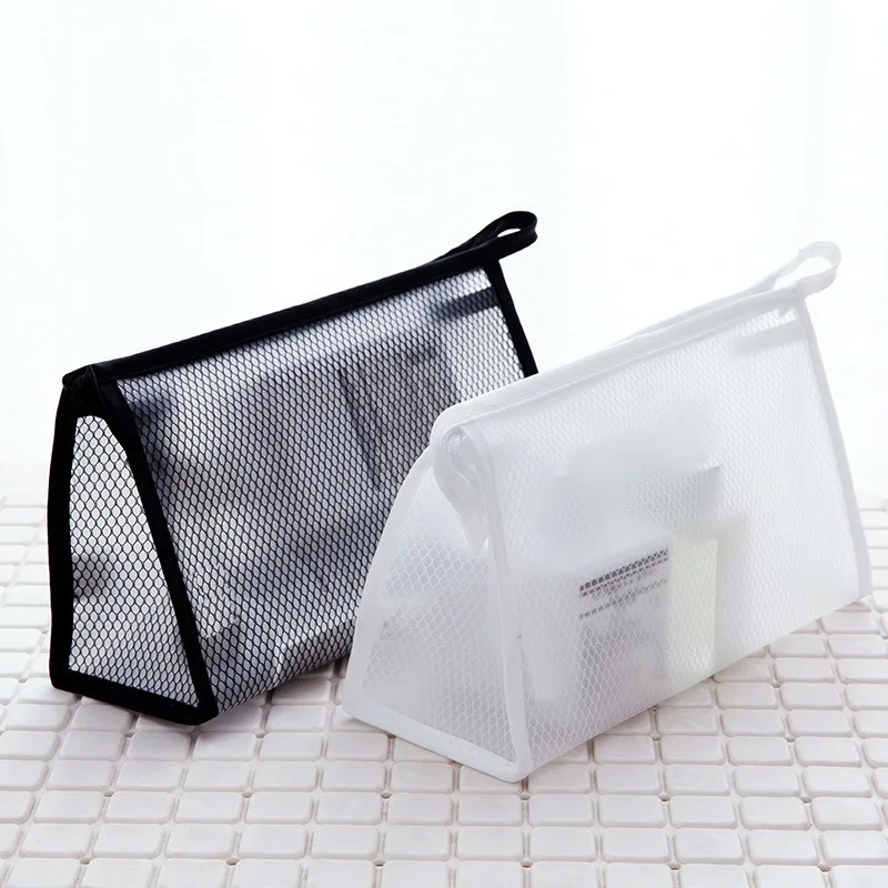 

Mesh Waterproof Portable Storage Bag Fashion Translucent Make-up Wash Bag Travel Cosmetic Pouch Eco-Friendly EVA Wash Bags
