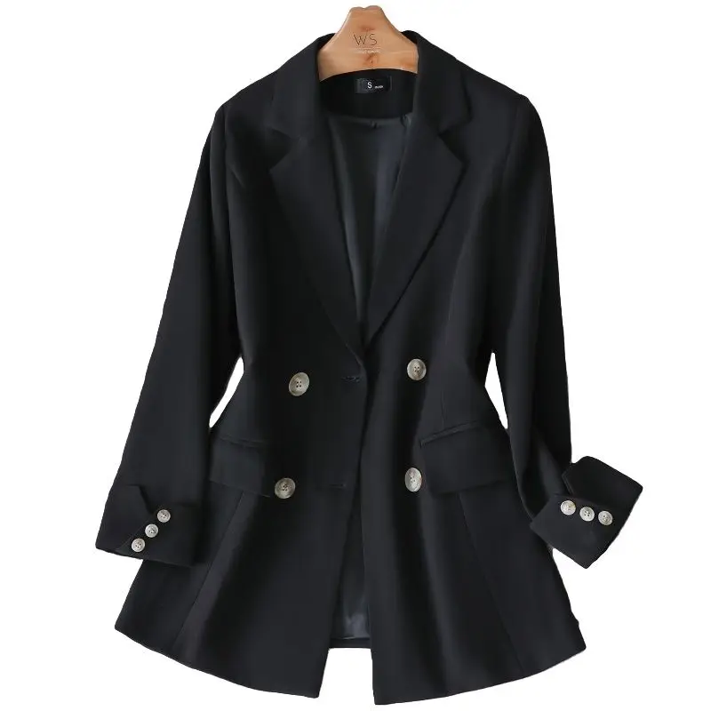 

New Blazer Jacket Slim Office Business Women Comfortable Casual Elegant Double Button Solid Color Fashion Blazer Suit