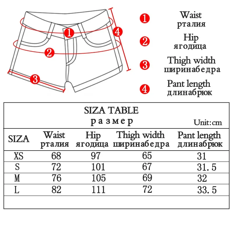 

fashion Shorts Women Summer Denim High-waist Zippers Rolled Denim shorts Buttons Street raw-edge Jeans white ripped pants