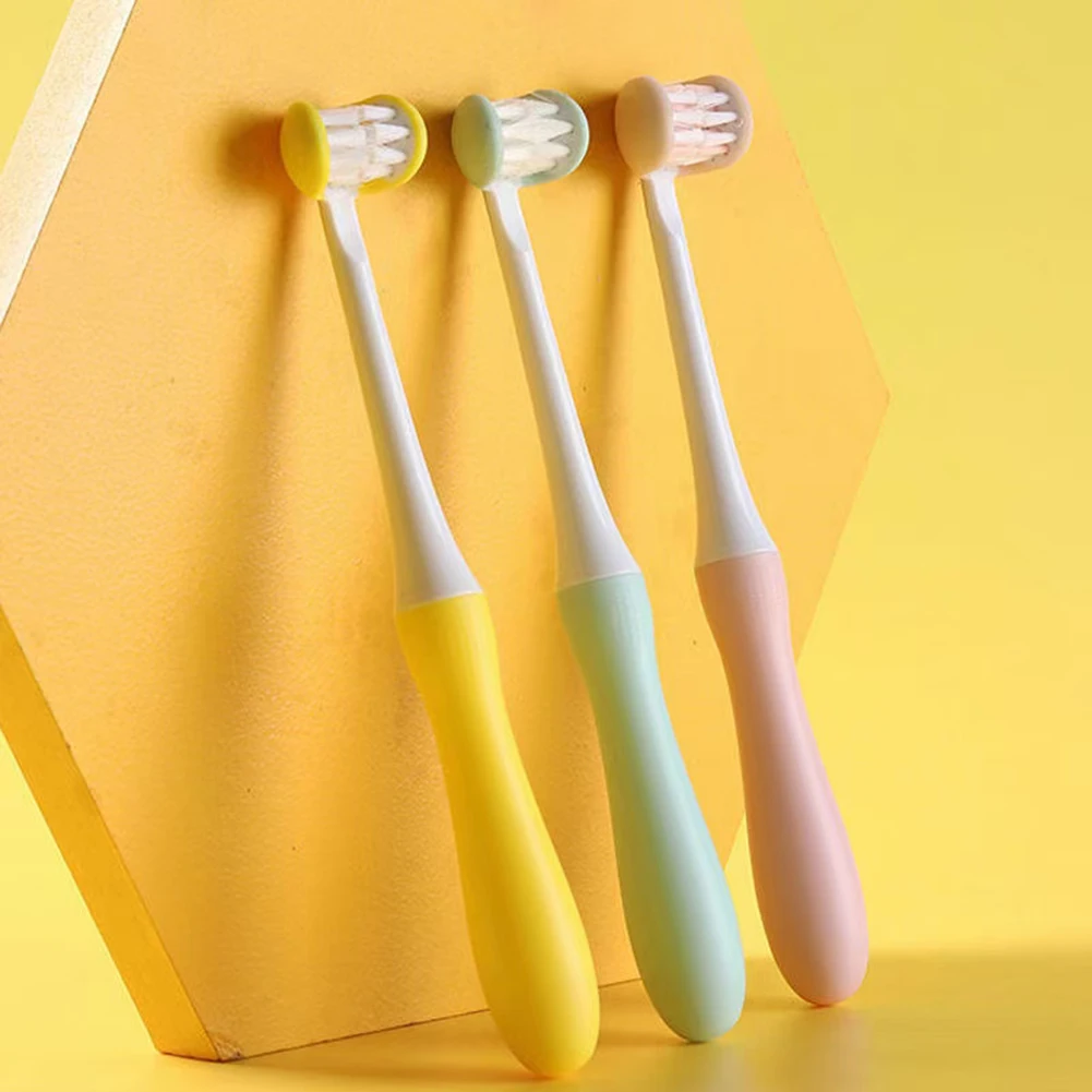 Нано-зубная щетка для детей трехсторонняя USB перезаряжаемая ультразвуковая 3D