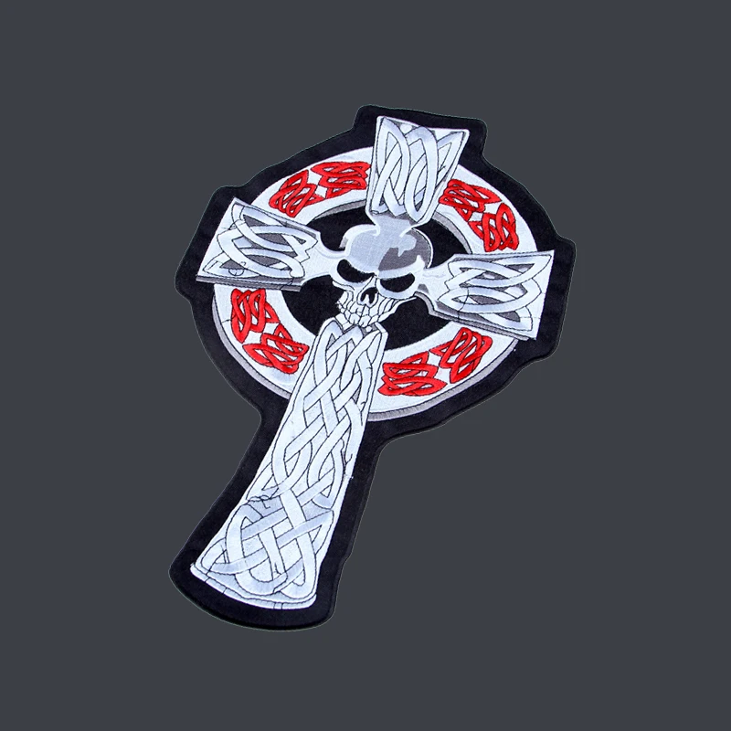 14 5 дюймовые большие вышитые нашивки с черепом для куртки мотоцикла байкера 23 см *