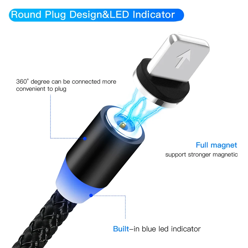 Smartphone Magnetic Cable Micro USB For Samsung Android Mobile Phone Type-c Charging iPhone XS XR 8 Magnet Charger Wire Cord | Мобильные