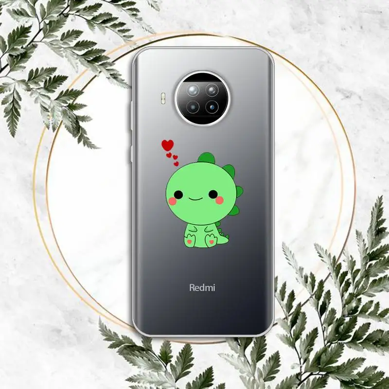 

Cute Cartoon Dinosaur animal Phone Case Transparent for Xiaomi Redmi note 10 t 8 9 pro lite 11