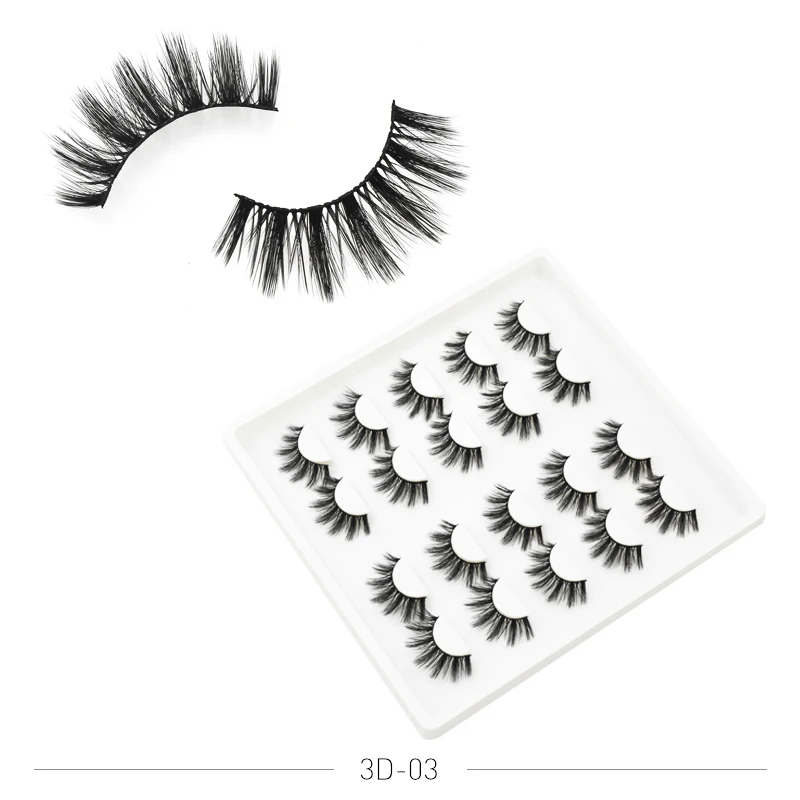 10pair 03 Новинка; 1/16/18 пар норковые ресницы 3D накладные ресницы толстые перекрестными Макияж ресницы для наращивания, натуральные объемный Мягкий Поддельные ресницы - Цвет: 10pair 03