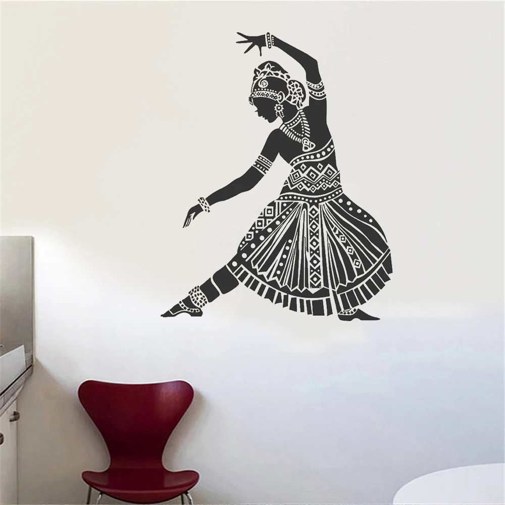 

Индийская Красивая Женская стильная Настенная Наклейка танцевальное время Настенная Наклейка домашний декор для гостиной спальни винилов...