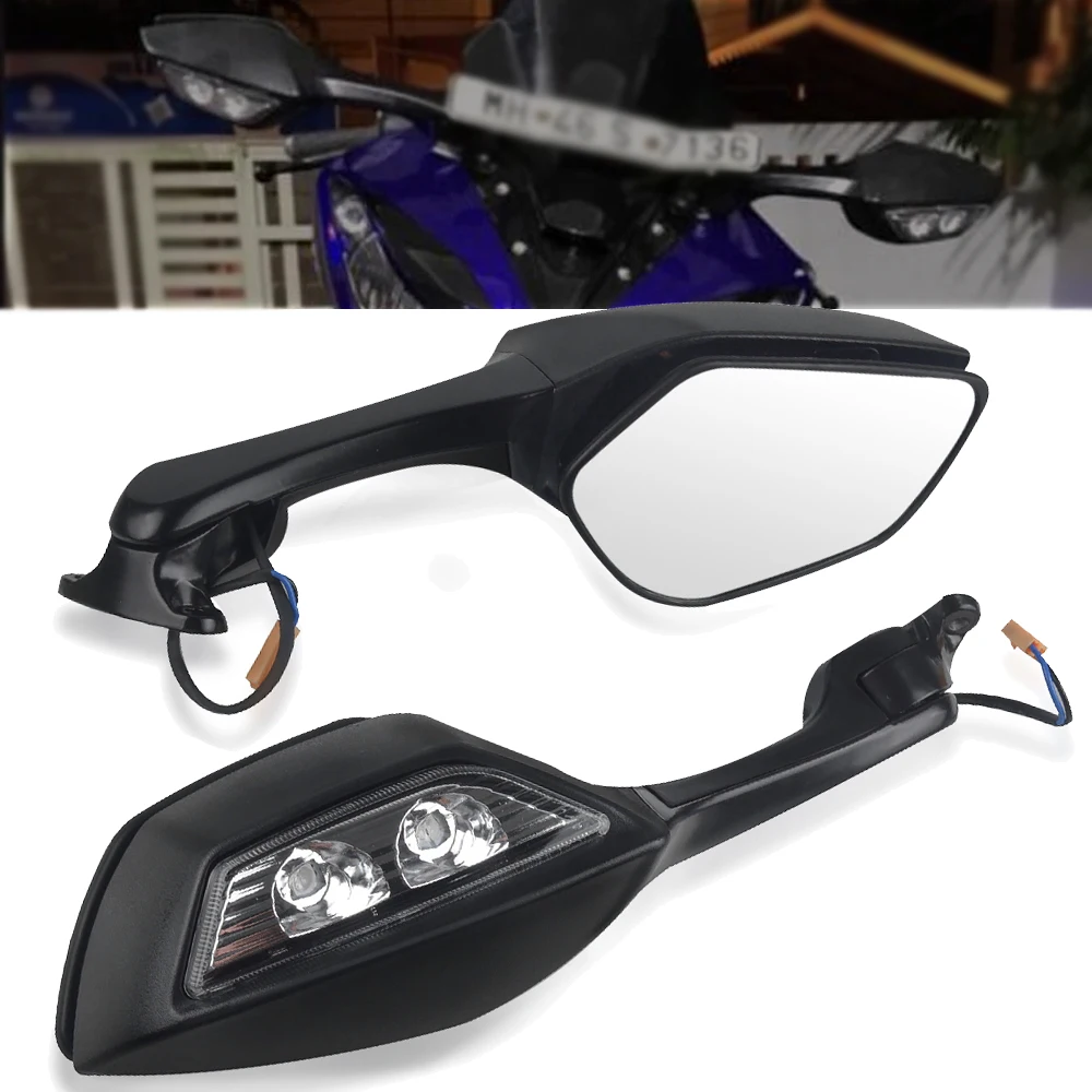 

Мотоциклетные зеркала заднего вида для KAWASAKI NINJA ZX10R ZX-10R ZX 10R 2011 2012 2013 2014 2015, зеркальные светодиодные сигналы поворота