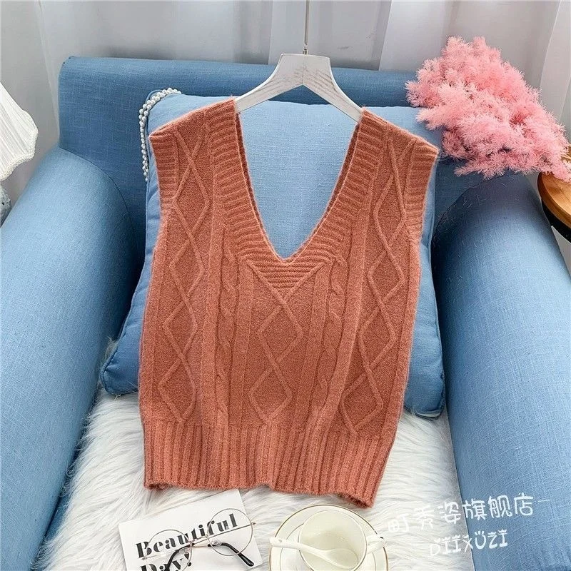 

[Vest + shirt]2021 spring shirt vest suit sleeveless sweater vest two piece jacket knitting set
