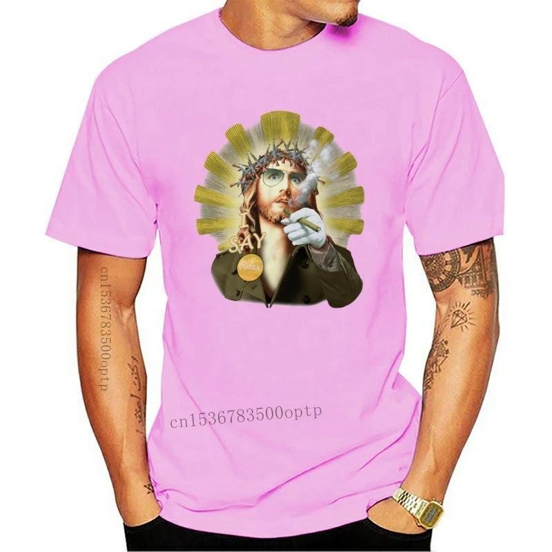 

New Funny, Jesus, Smoking, Relax, Designer , Summer , Funny. Short Sleeve T Shirt Confortable Tee Shirt