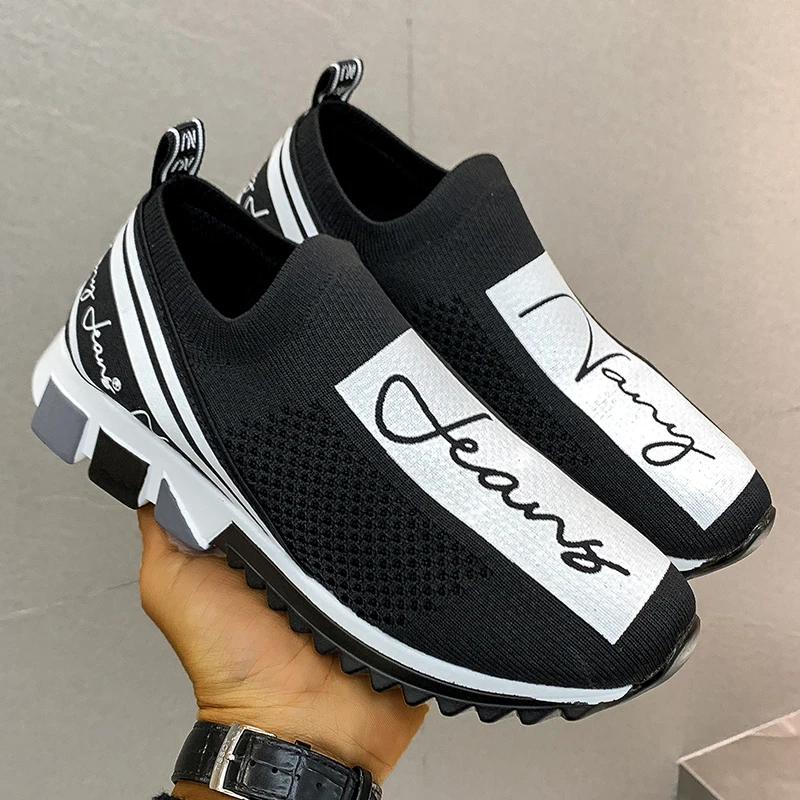 

Кроссовки-носки унисекс, Вулканизированная подошва, без шнуровки, прогулочные кеды, повседневная обувь