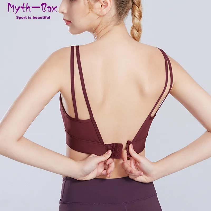 

Yoga Bras Women Shockproof Strappy Sport Bras Energy Underwear Gym Workout Crop Tops Push Up Fitness Bra Padded Active Tank Vest