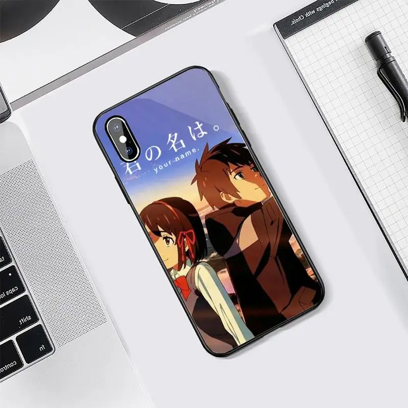 

Your Name Japan Anime Phone Case Tempered glass For iphone 5C 6 6S 7 8 plus X XS XR 11 PRO MAX high quality protective