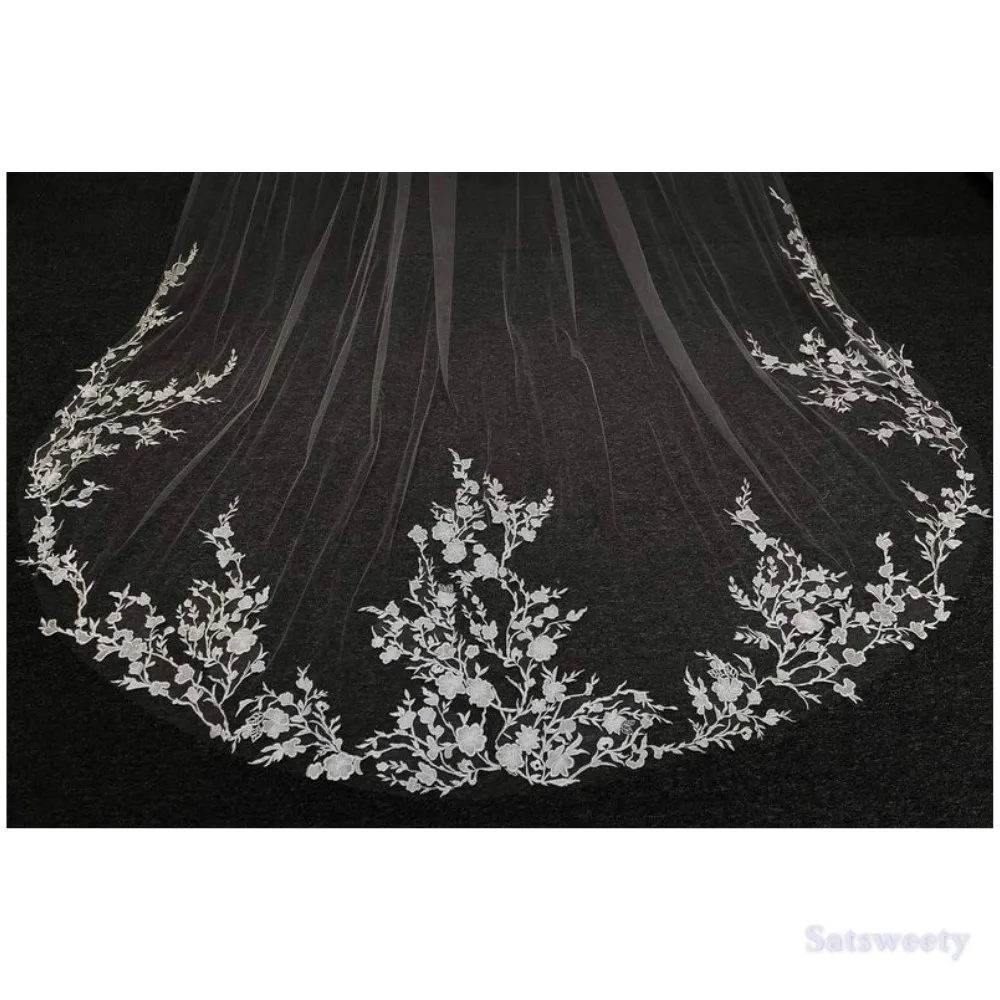 Высококачественные Женские Свадебные вуали из Мягкого Тюля белые/цвета слоновой