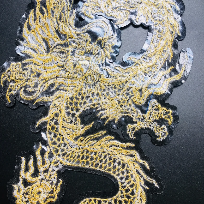 1 шт. большие золотые патчи с драконом железные нашивки вышивкой Аппликации для