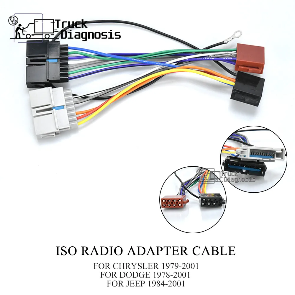 

12-008 ISO RADIO ADAPTER CABLE FOR CHRYSLER 1979-2001/DODGE 1978-2001/JEEP 1984-2001