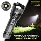 Светодиодный фонарик XHP90, мощный яркий водонепроницаемый фонарь с фокусировкой и зарядкой от USB, портативный светильник для кемпинга на открытом воздухе