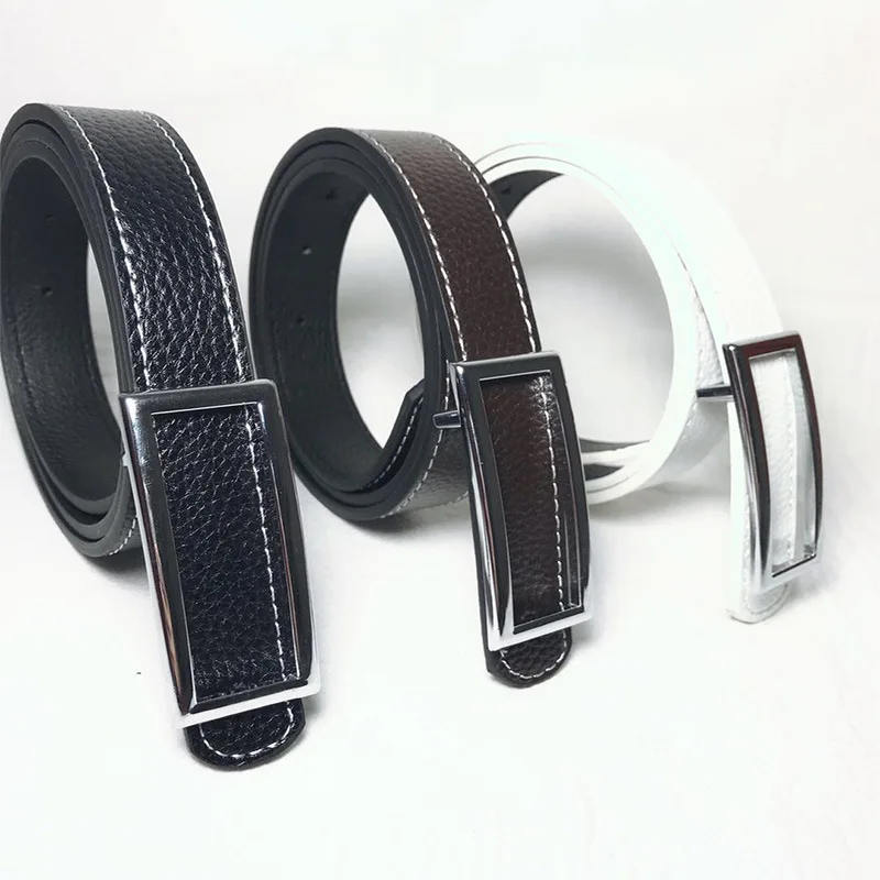 

Women's Belt Fashion Female Luxury Belt PU Leather Belts Rectangular Silver Buckle Pin Buckles Waistband Fancy Vintage For Jeans