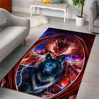 dragon and wolf painting art rug 3d all over printed carpet mat living room flannel bedroom non slip floor rug