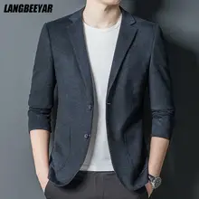 Nova marca de alta qualidade moda casual jaqueta fino ajuste blazer para homem inteligente na moda estilo coreano festa terno casaco roupas masculinas (2)
