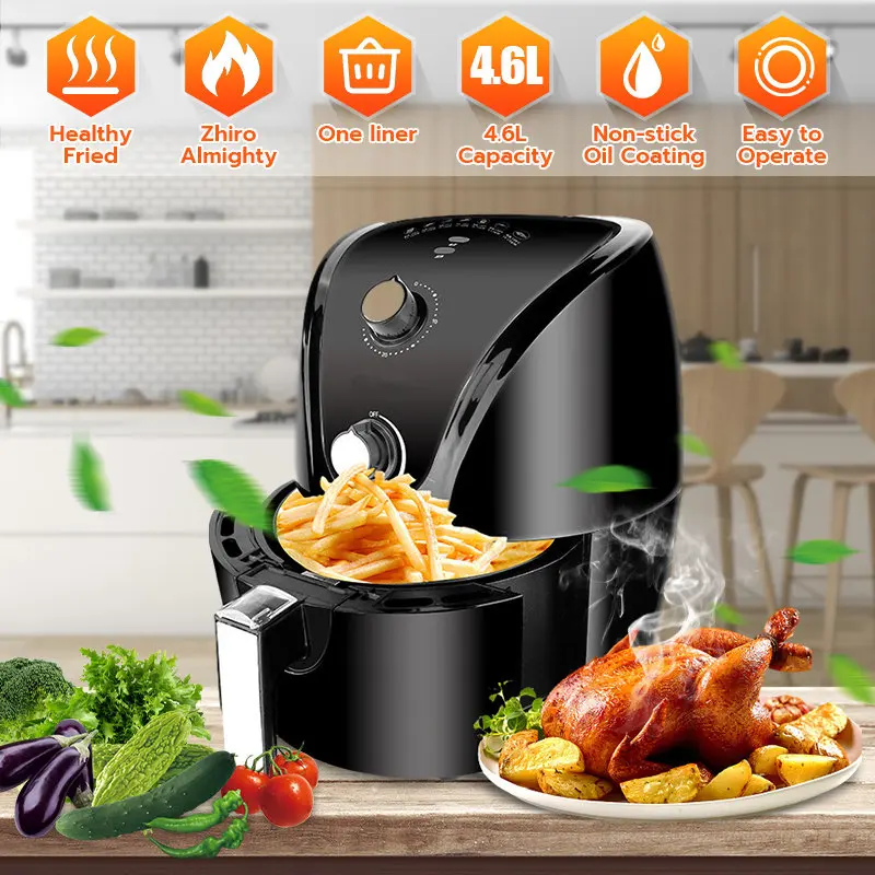 

1400W 4.6L Large Capacity Electric Deep Airfryer Multifunction Air Fryer Chicken Oil free Air Fryer Health Fryer Pizza Cooker