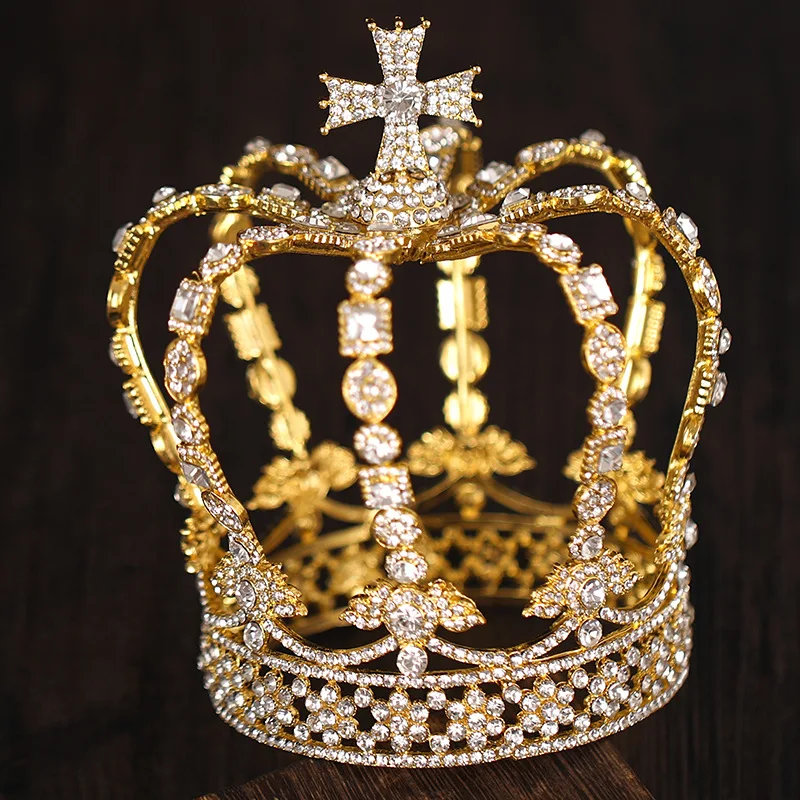 

Bridal Full Round Crown Headwear Luzxury Alloy Rhinestones Headband For Female Wedding Hair Accessories ty