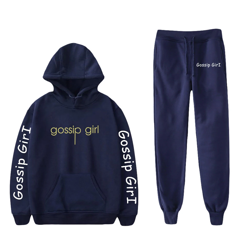 

Gossip Girl casual Fashion Fall suit Hoodies Sportswear Hoodie Sweatshirt+Pant two pieceSet