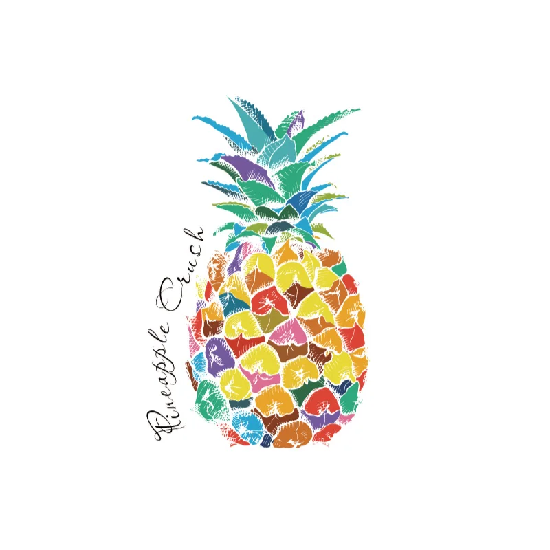 Разноцветные ананасы термонаклейки для самостоятельного нанесения тепла на