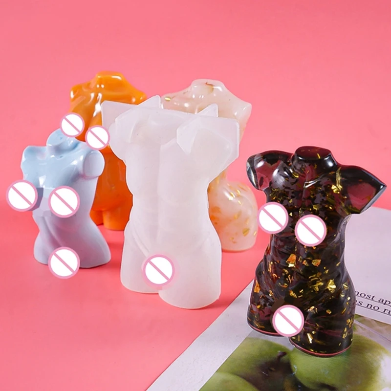 

DIY 3D Art Body Candle Crystal Epoxy Resin Mold Human Plaster Wax Silicone Mold K3KC
