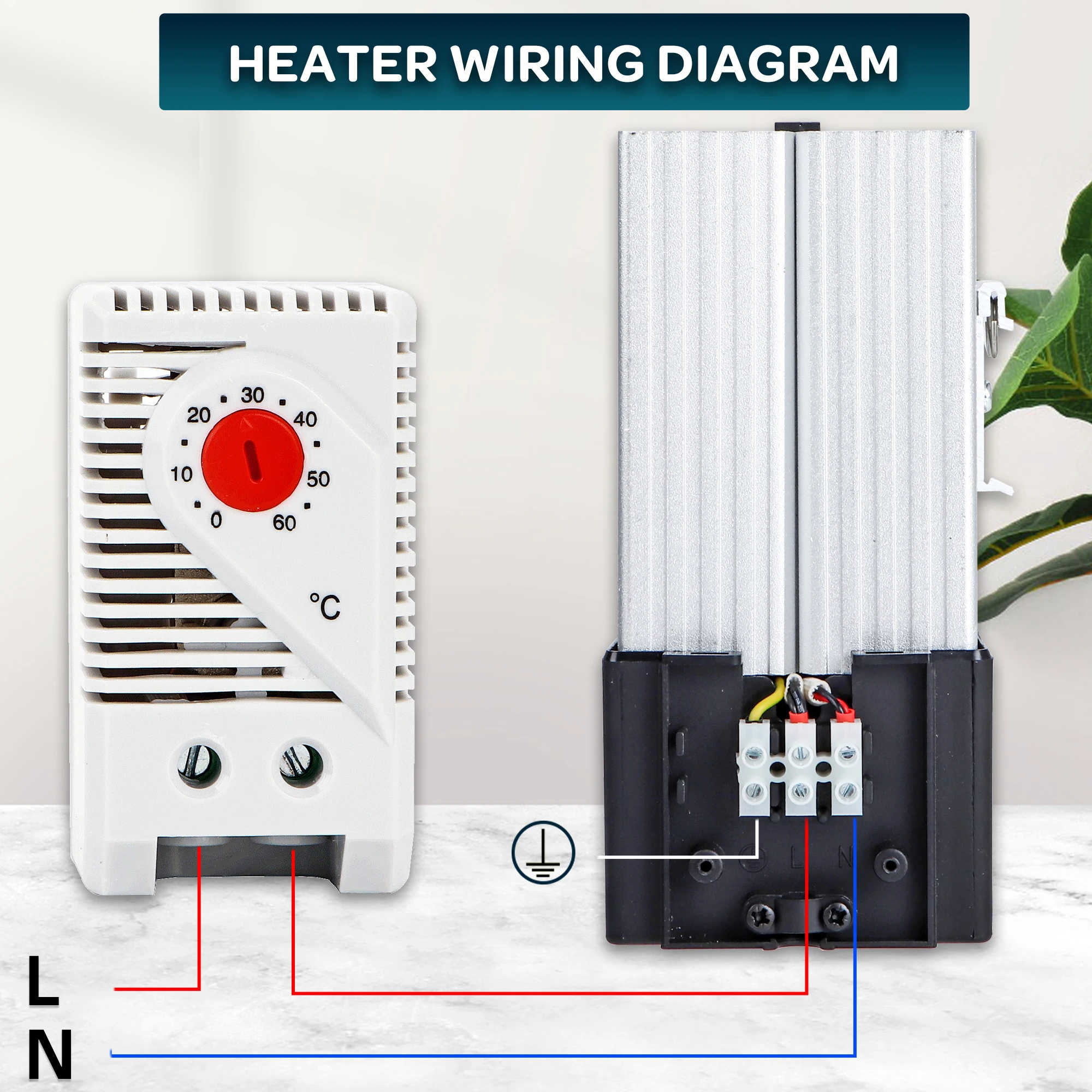 

HGL046 250W 400W PTC Resistor Semiconductor Heater Anti Condensation Dehumidifie Aluminum Alloy Fan Heater