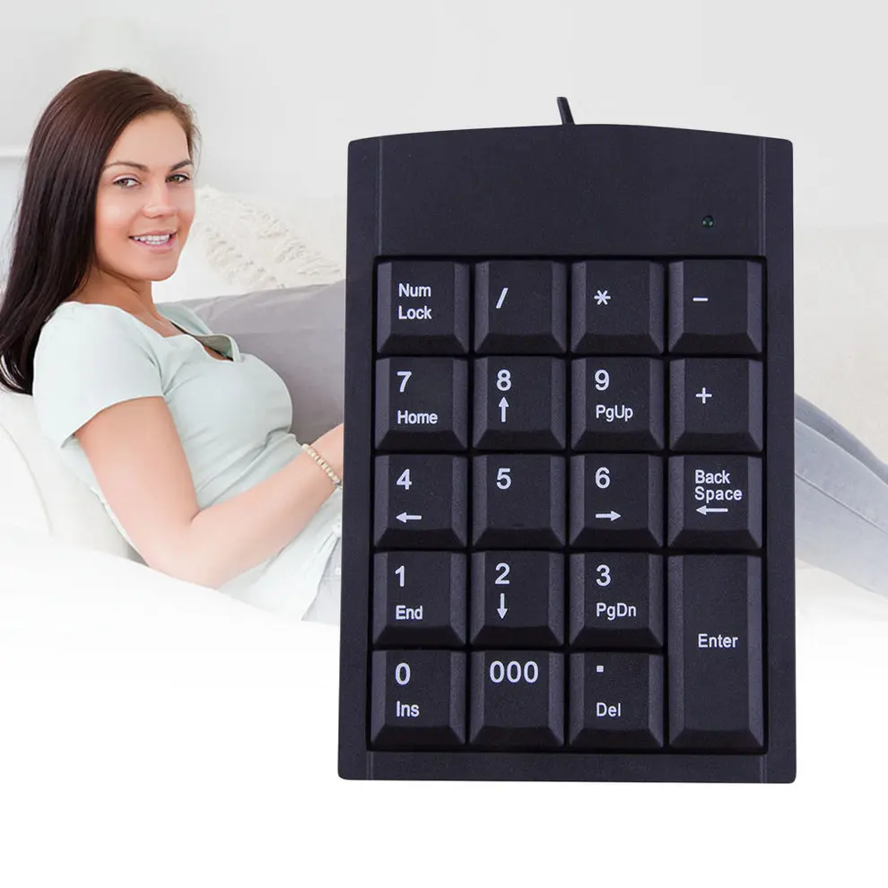 Мини USB клавиатура Проводная цифровая адаптер 19 клавиш для ноутбука ПК Windows 2000 XP