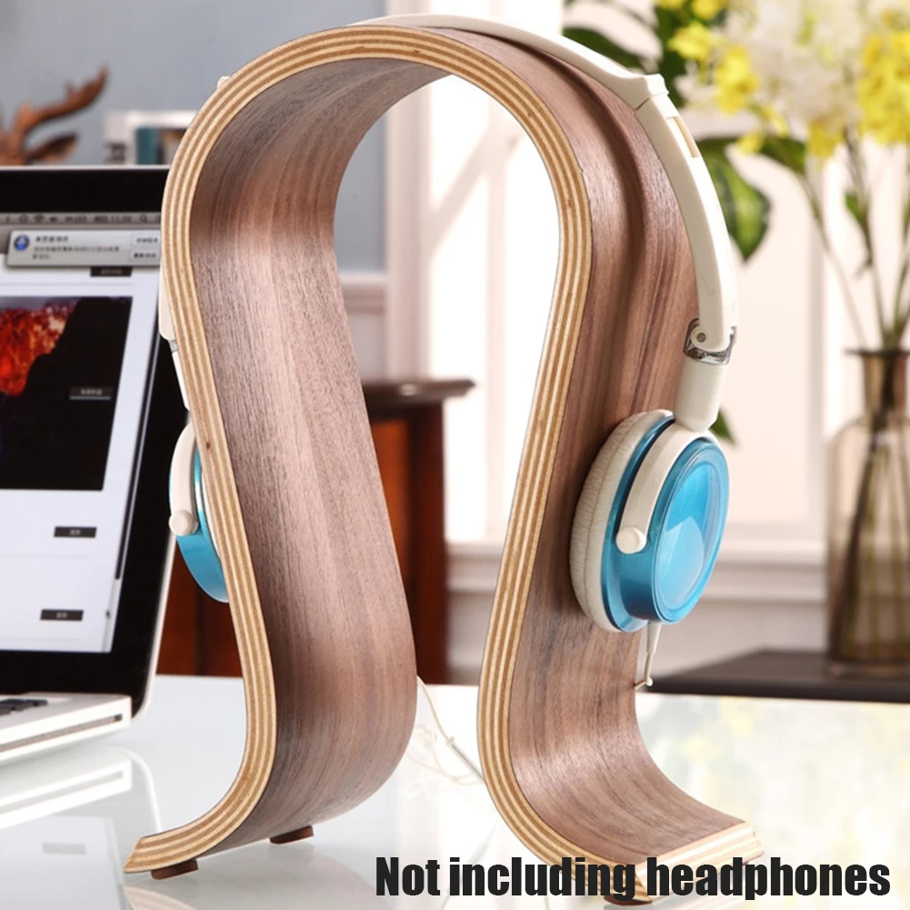 

Headphone Stand Solid Wood Head-Mounted Innovative Computer Hanging Headphones Holder Display Stand Headphone Bracket Shelf