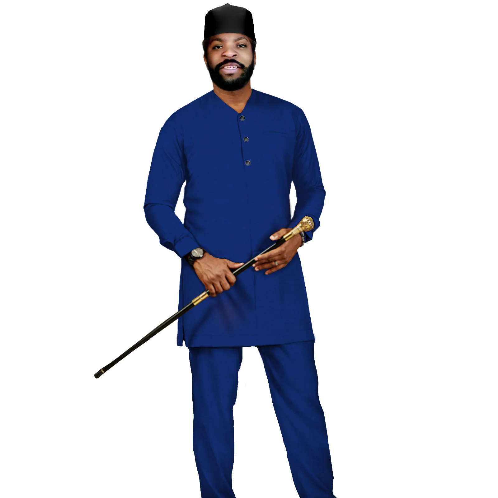 Africa Clothes for Men Dashiki Men Set Bzain Rich African Traditional Clothing Top+Pants V2116028