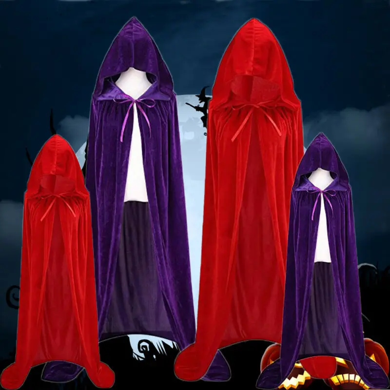 Бархатная накидка с капюшоном на Хэллоуин Рождество вечеринку косплей костюмы